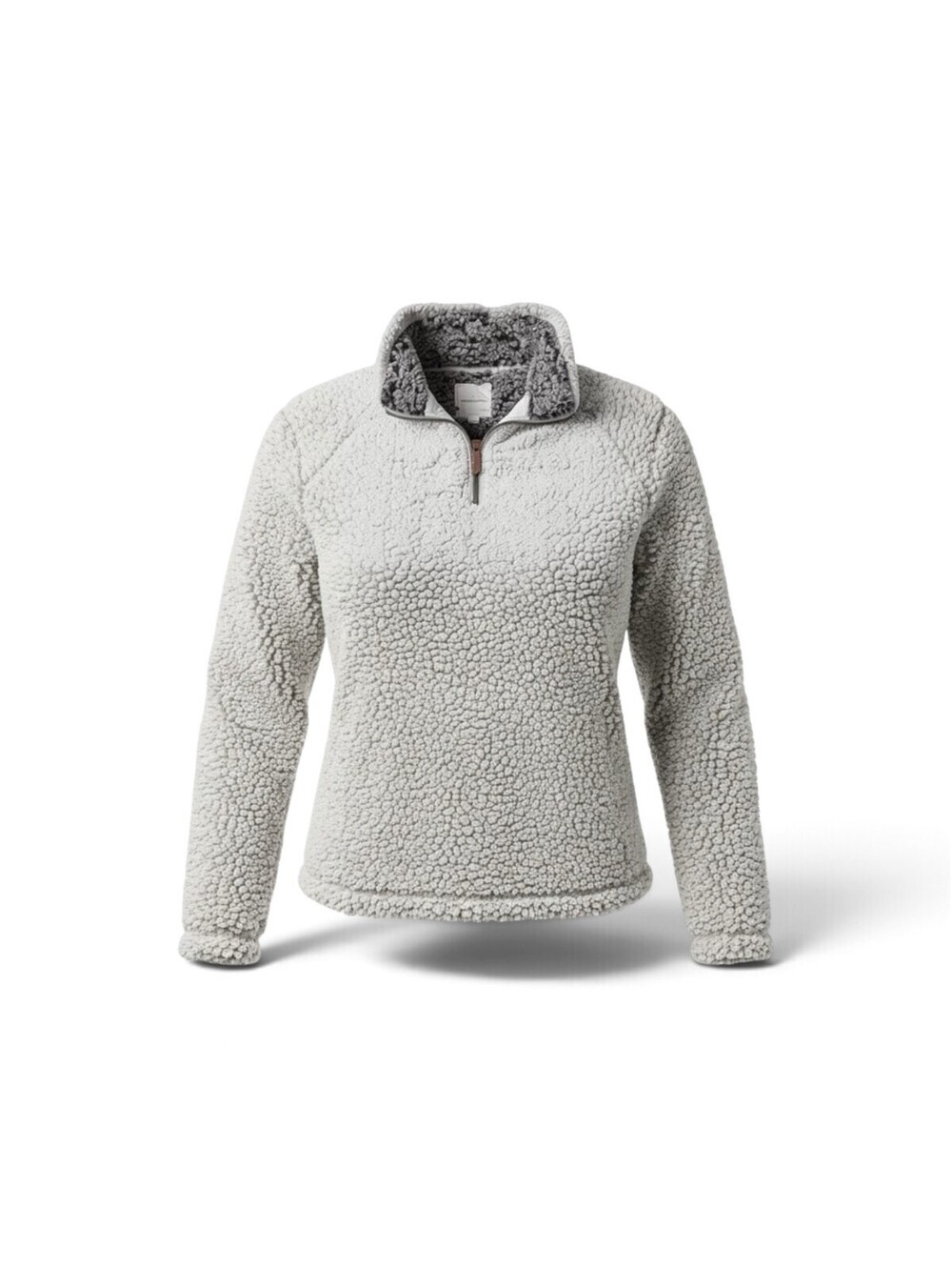 Thread & Supply Sherpa Quarter Zip Pullover Ivory Gray Teddy Fleece Jacket Large